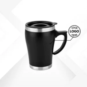 Black steel coffee mug for corporate gifting