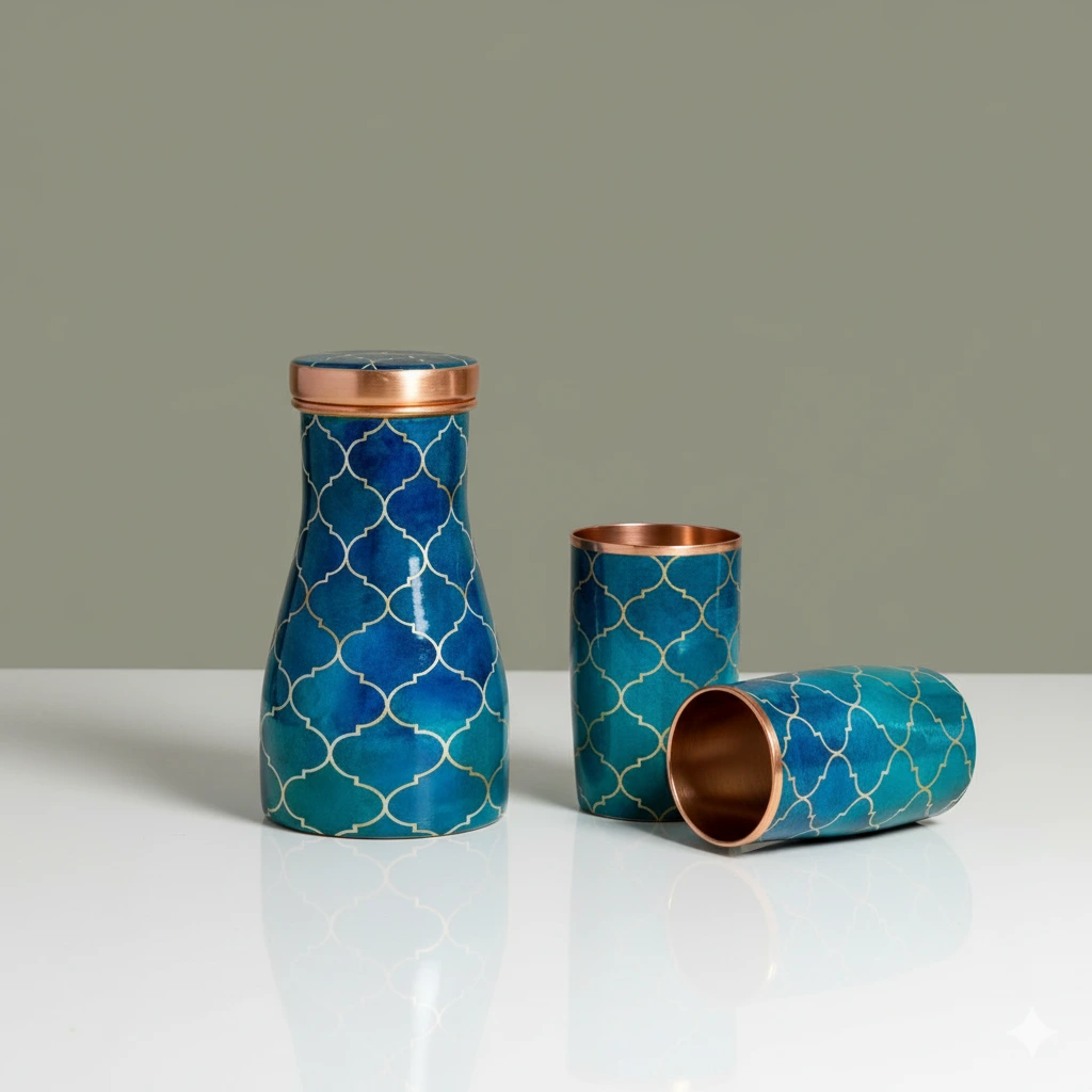 Copper Carafe Gift Set with Glass