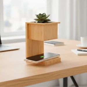 Alder Wireless Charger with Planter – 15W Eco-Friendly Basil Charger Desk Accessory