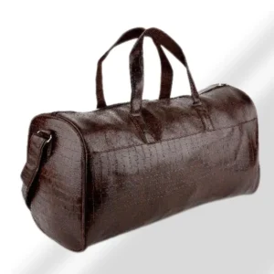 Croc Leather Duffle Bag