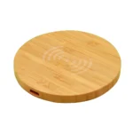 Handcrafted Bamboo Wireless Charger – Minimalist Round Design, Wangari