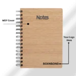 wood pattern spiral notebook diary