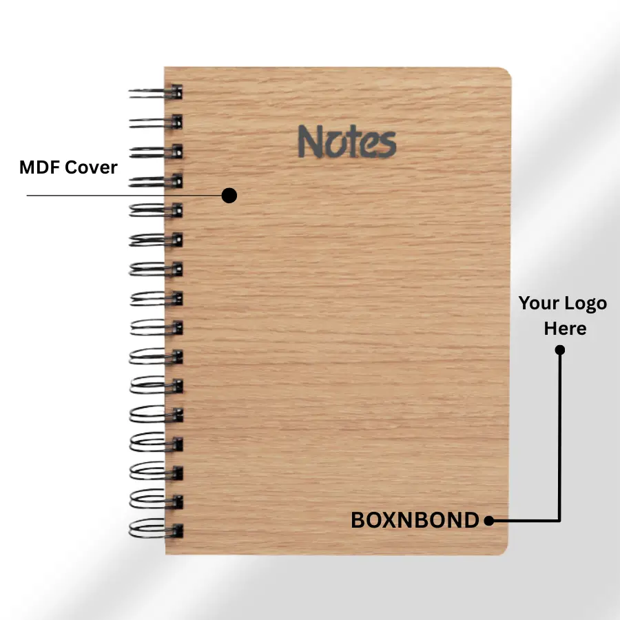 wood pattern spiral notebook diary