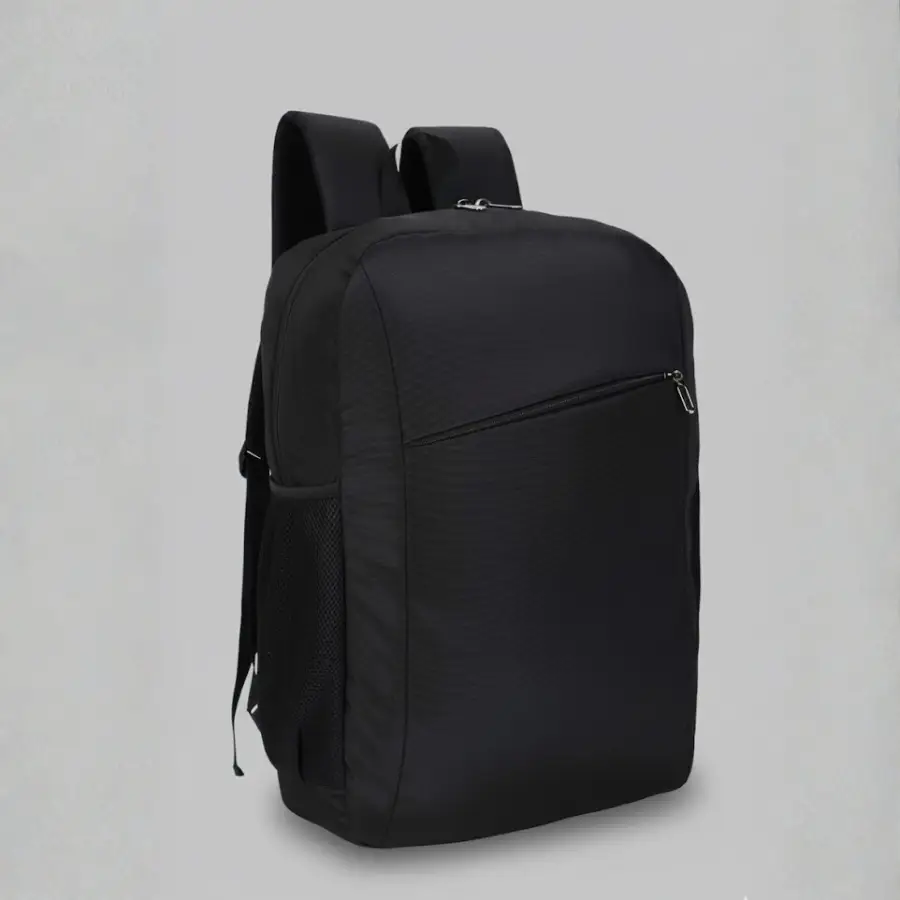 Black Polyester Laptop Backpack