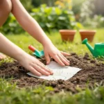 girl planting seed paper calendar