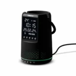 Xech Deskboss Dark Edition Digital Clock With Speaker | 10W Bluetooth Speaker + Desk Organizer
