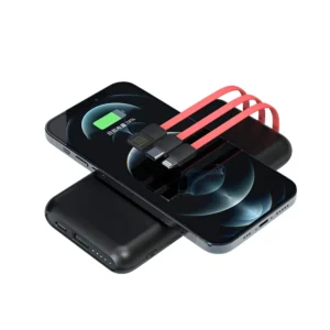 10000mAh Power Bank with Inbuilt Cables