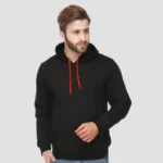 Black Unisex Hoodie with Red Lace