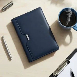 Navy Blue Notebook Diary With Card Holder