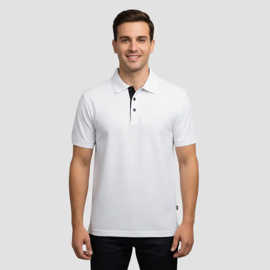 Personalized white color polo t shirt