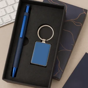 Blue 2 in 1 Combo Giftset Pen Keychain