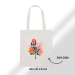Custom 300 GSM White Cotton Tote Bag