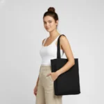 Custom Black Cotton Tote Bags 300GSM