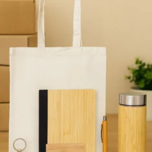 Bamboo diary 6 in 1 canvas bag gift combo