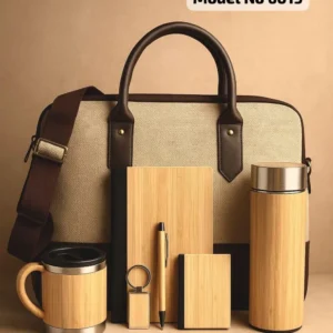 7 in 1 jute laptop bag corporate gift set bamboo diary