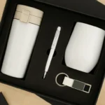 White 4 in 1 Corporate Gift Set With Flask