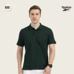 Reebok Bottle Green Polo Neck T Shirt