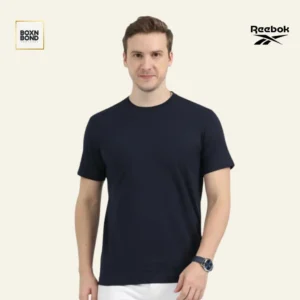 Reebok Navy Blue Cotton Round Neck Tshirt