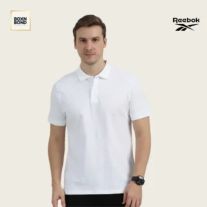 Reebok White Cotton Polo T Shirt for Men
