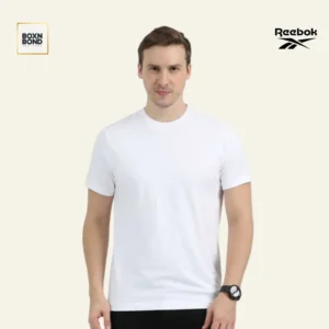 Reebok White Cotton Round Neck Tshirt