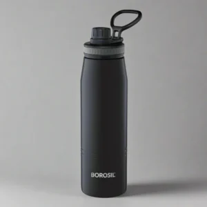 Borosil Gosport Single Wall Water Bottle, Black