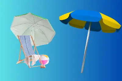 Beach umbrella with branding for outdoor events and beach promotions