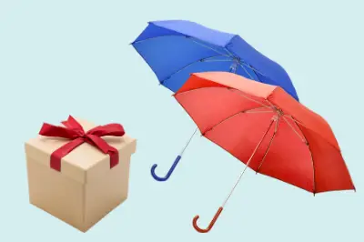 Custom printed umbrella as monsoon corporate gift with company logo